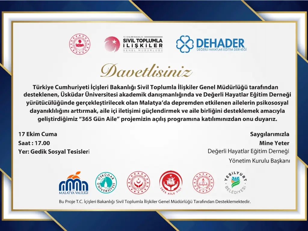 Projemizin Açılışına Davetlisiniz